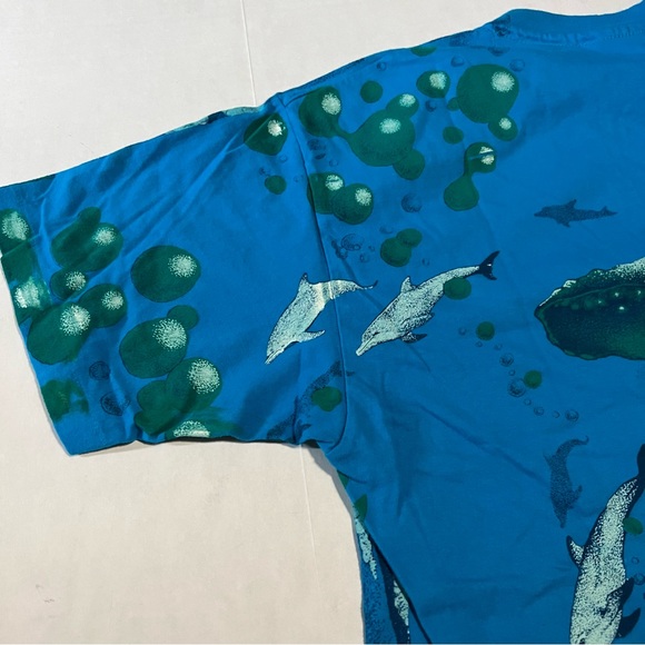 Vintage single stitch AOP underwear whale dolphin print size large 1992 Hanes - Picture 10 of 12